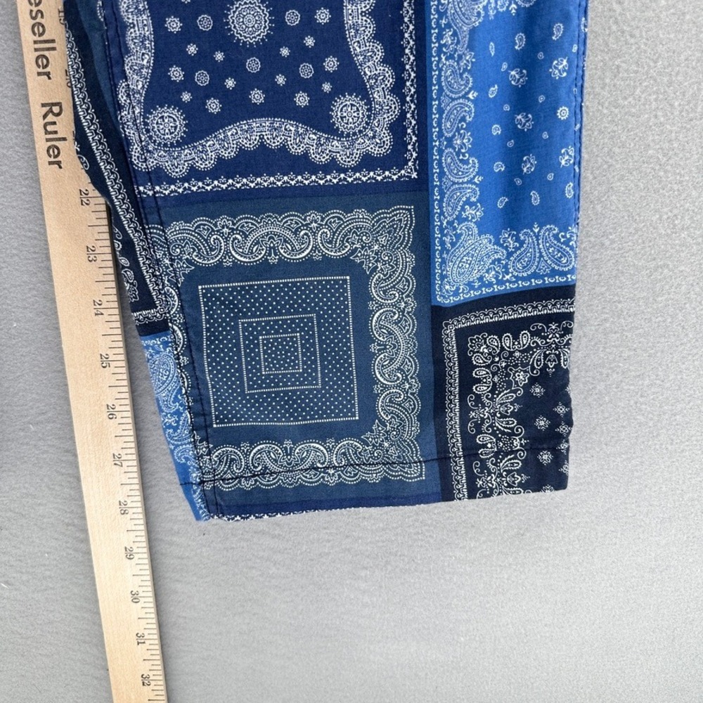 Gramicci Blue Bandana Paisley Patchwork Belted Pants SZ L Streetwear Gorpcore - Picture 6 of 11
